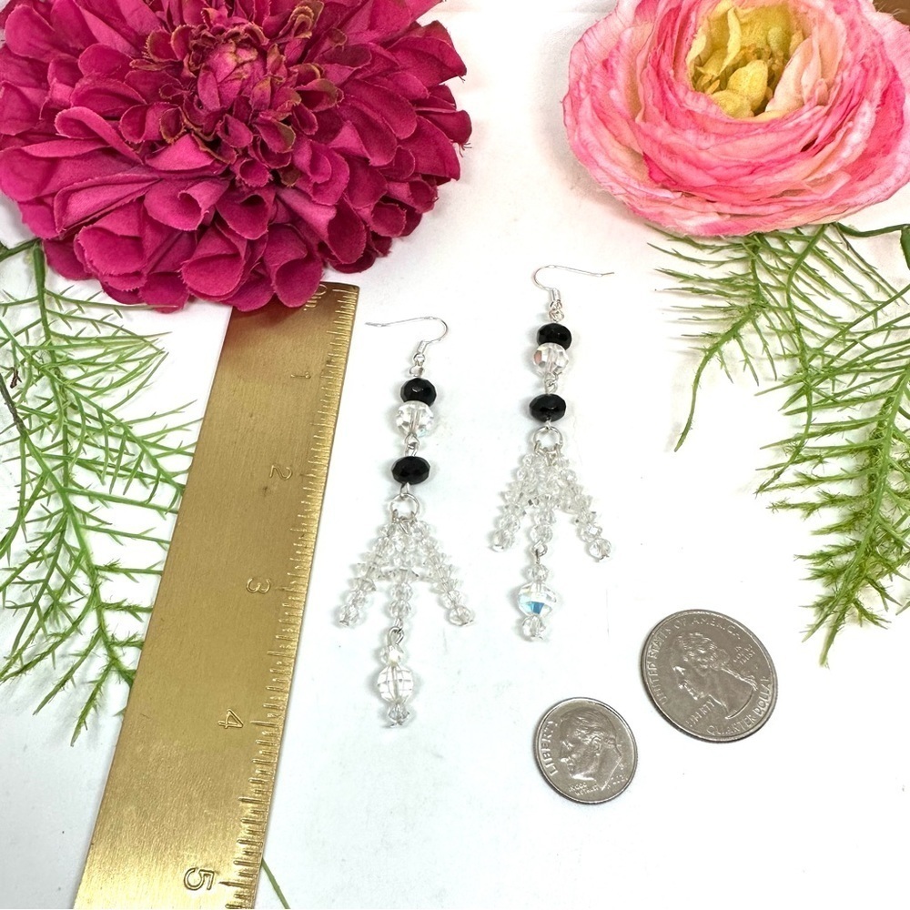 NEW⚜️Chandelier Fringed Crystal Drop Earrings - Picture 4 of 4